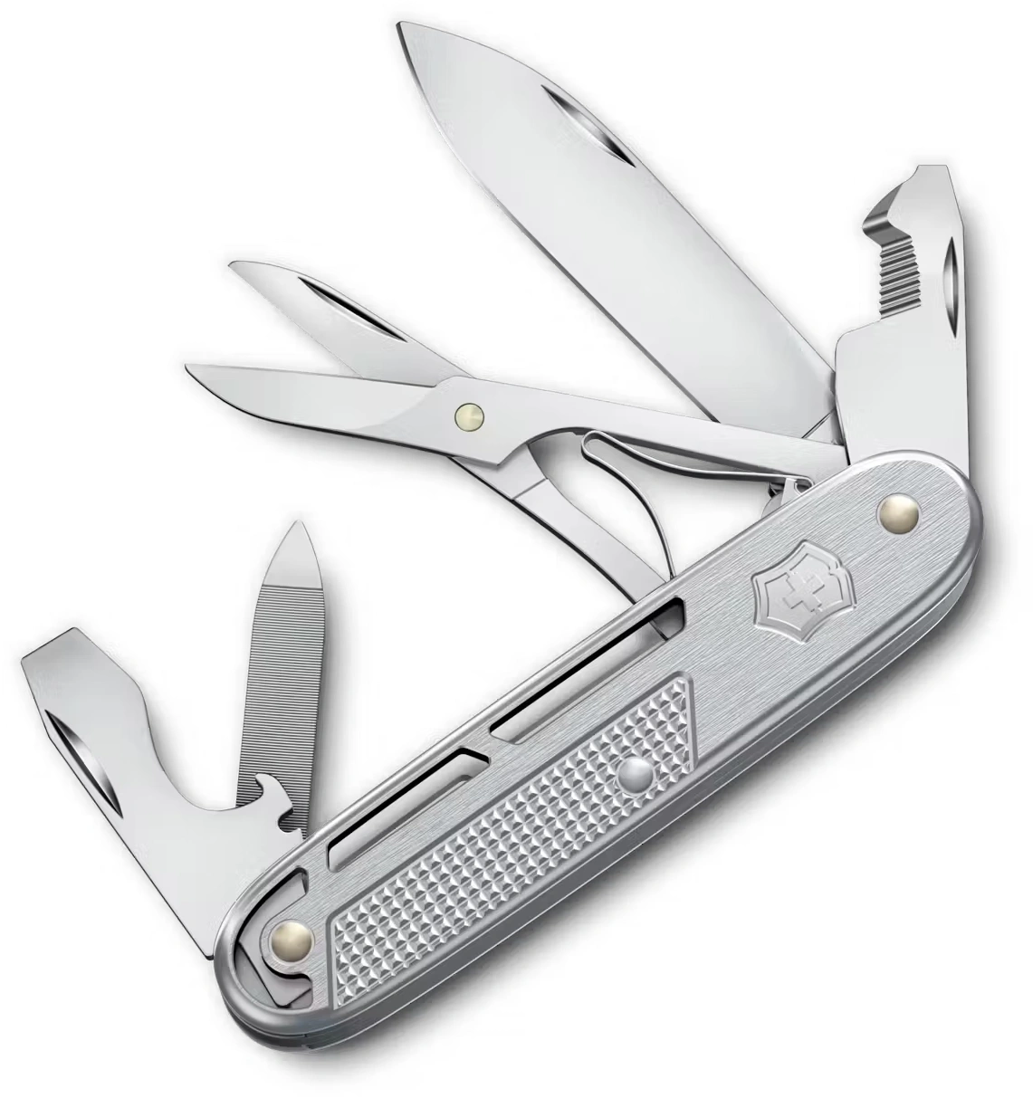 Нож перочинный Victorinox Synergy X Alox (0.8226.26) 93мм 10функц. серебристый карт.коробка — фото 1