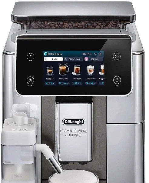 Кофемашина Delonghi Primadonna Aromatic ECAM630.75.TSM 1450Вт серебристый/черный — миниатюра 3