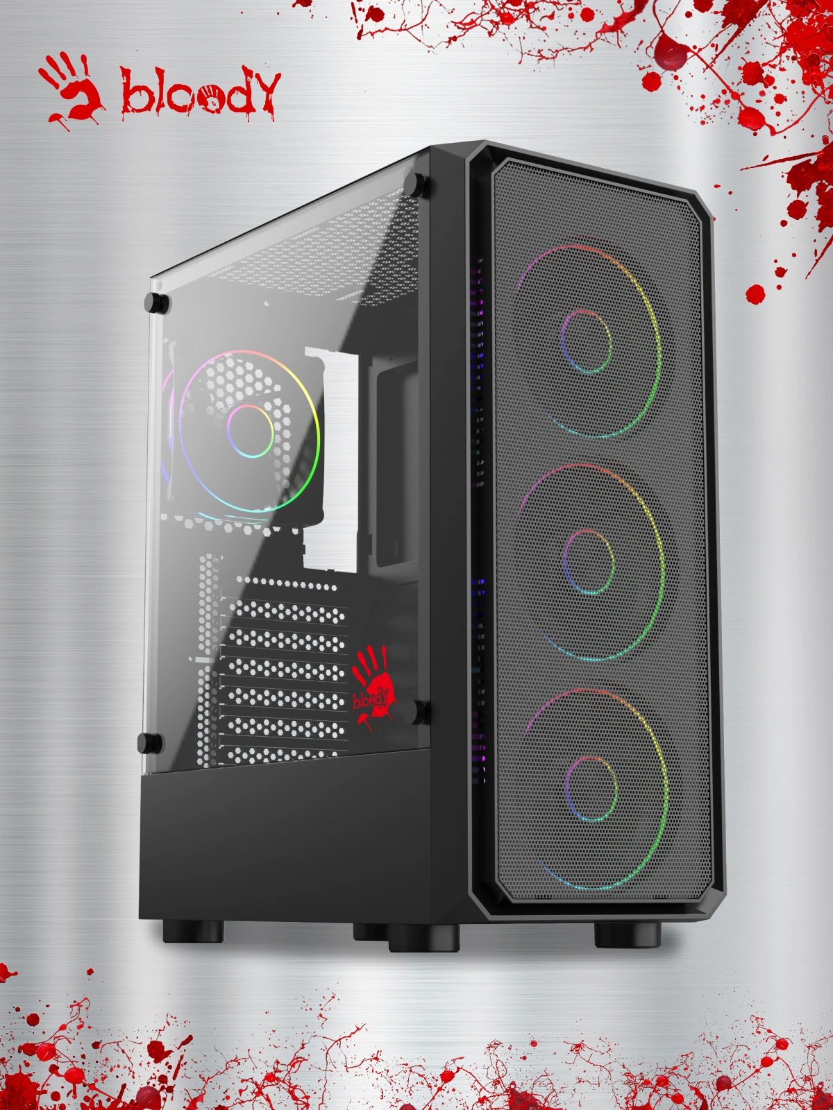 Корпус Bloody CC-126 черный без БП ATX 8x120mm 2xUSB2.0 1xUSB3.0 audio bott PSU — миниатюра 20