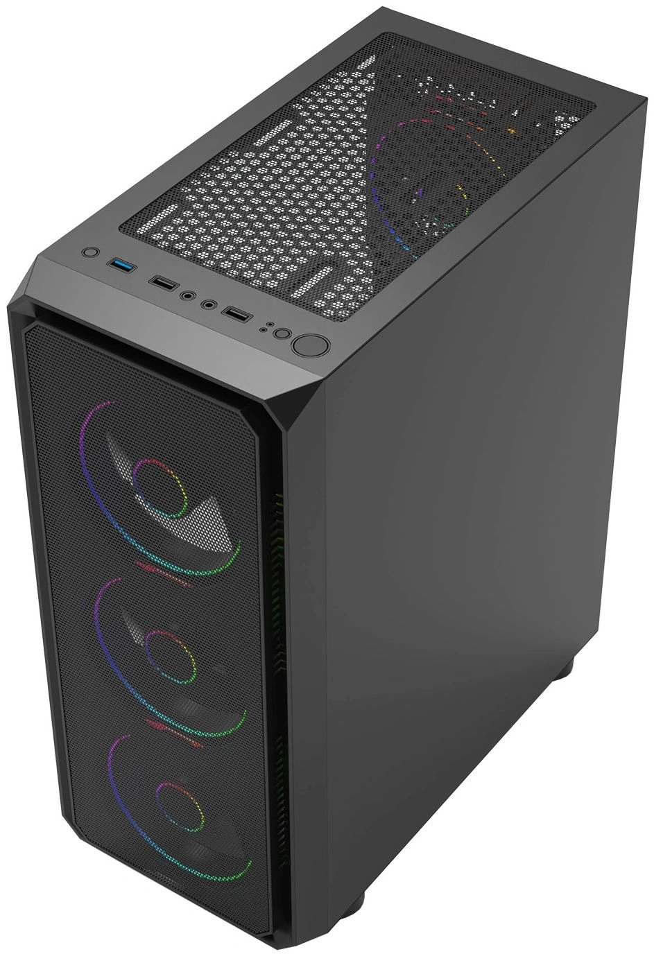 Корпус Bloody CC-126 черный без БП ATX 8x120mm 2xUSB2.0 1xUSB3.0 audio bott PSU — миниатюра 4