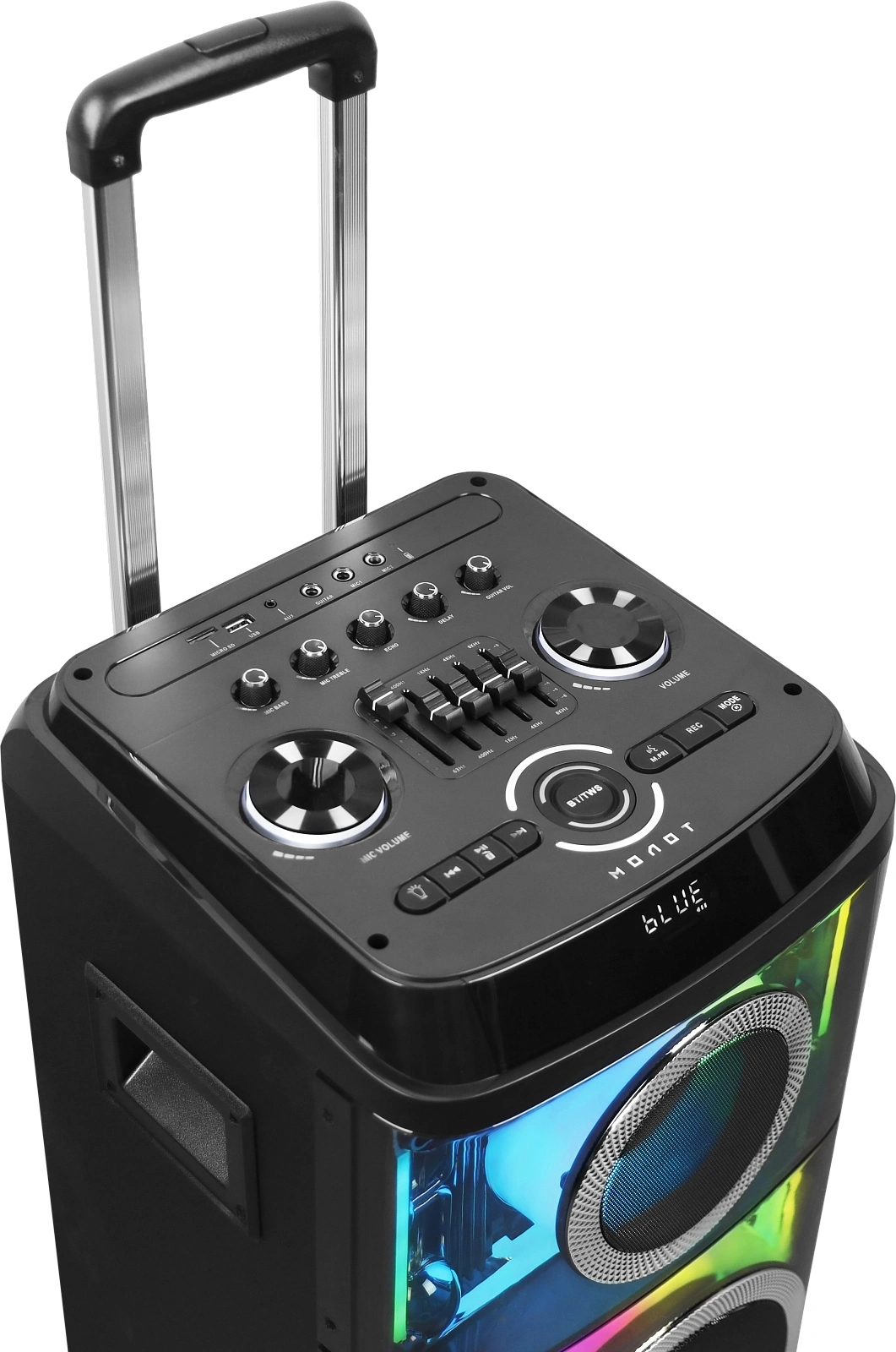 Колонка порт. Ural Молот 103 черный 1200W 1.1 BT/3.5Jack/USB-C 15м 7000mAh (УРАЛ МОЛОТ 103) — миниатюра 8
