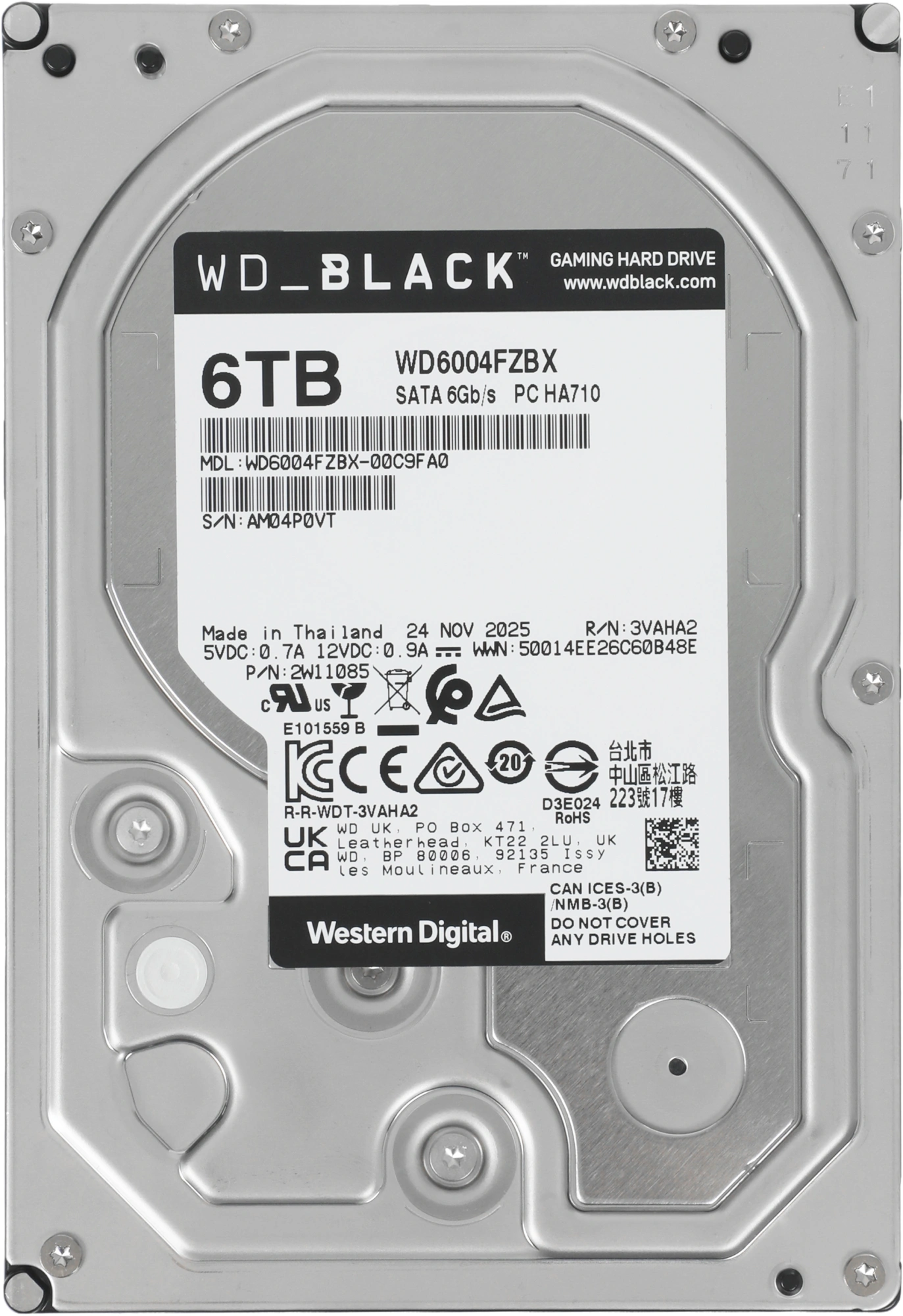 Жесткий диск WD SATA-III 6TB WD6004FZBX Desktop Black (7200rpm) 256Mb 3.5" — миниатюра 2