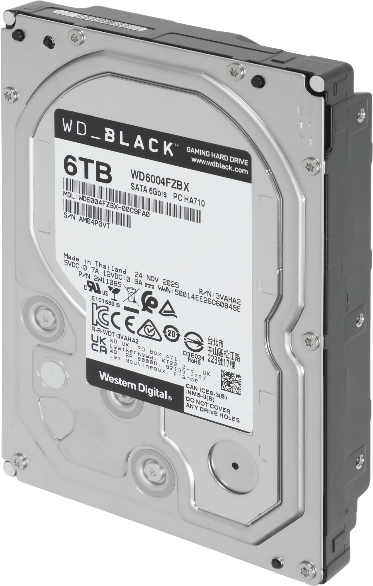 Жесткий диск WD SATA-III 6TB WD6004FZBX Desktop Black (7200rpm) 256Mb 3.5" — миниатюра 3