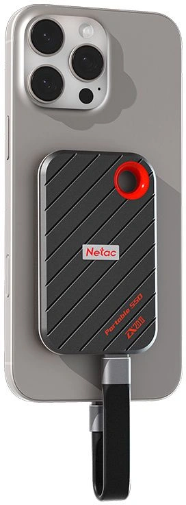 Накопитель SSD Netac USB-C 2000GB NT01ZX20II-2T0-32BK ZX20 II черный — фото 1