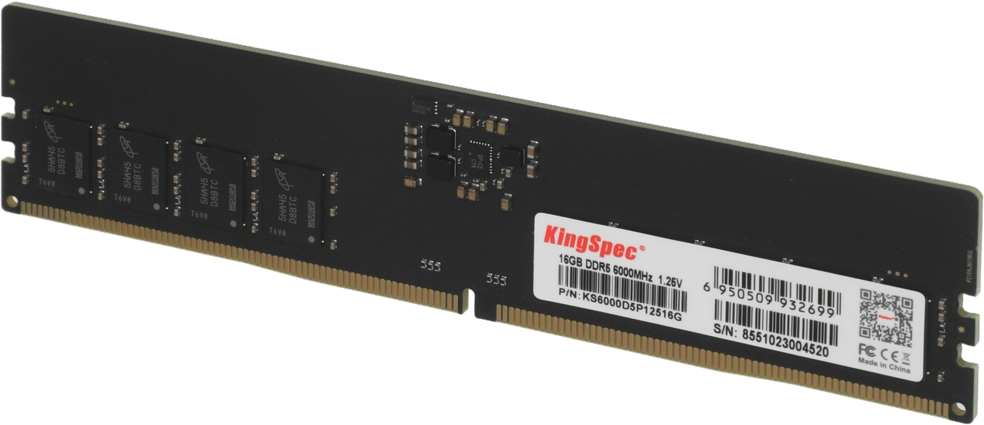 Память DDR5 16GB 6000MHz Kingspec KS6000D5P12516G RTL PC5-48000 CL46 DIMM UDIMM 288-pin 1.25В single rank Ret — миниатюра 4