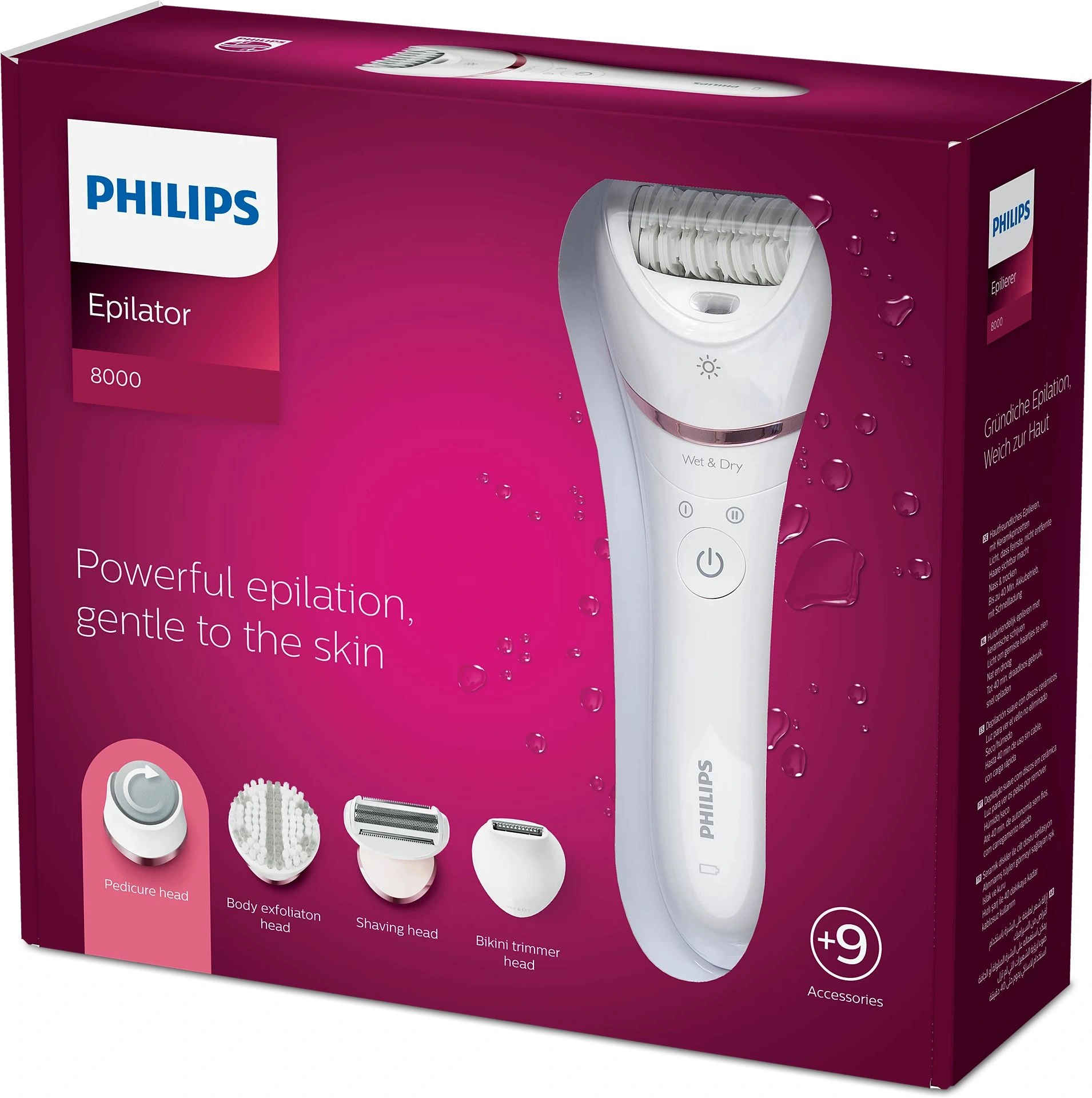 Эпилятор Philips BRE740/11 скор.:2 насад.:8 от аккум. белый — миниатюра 6