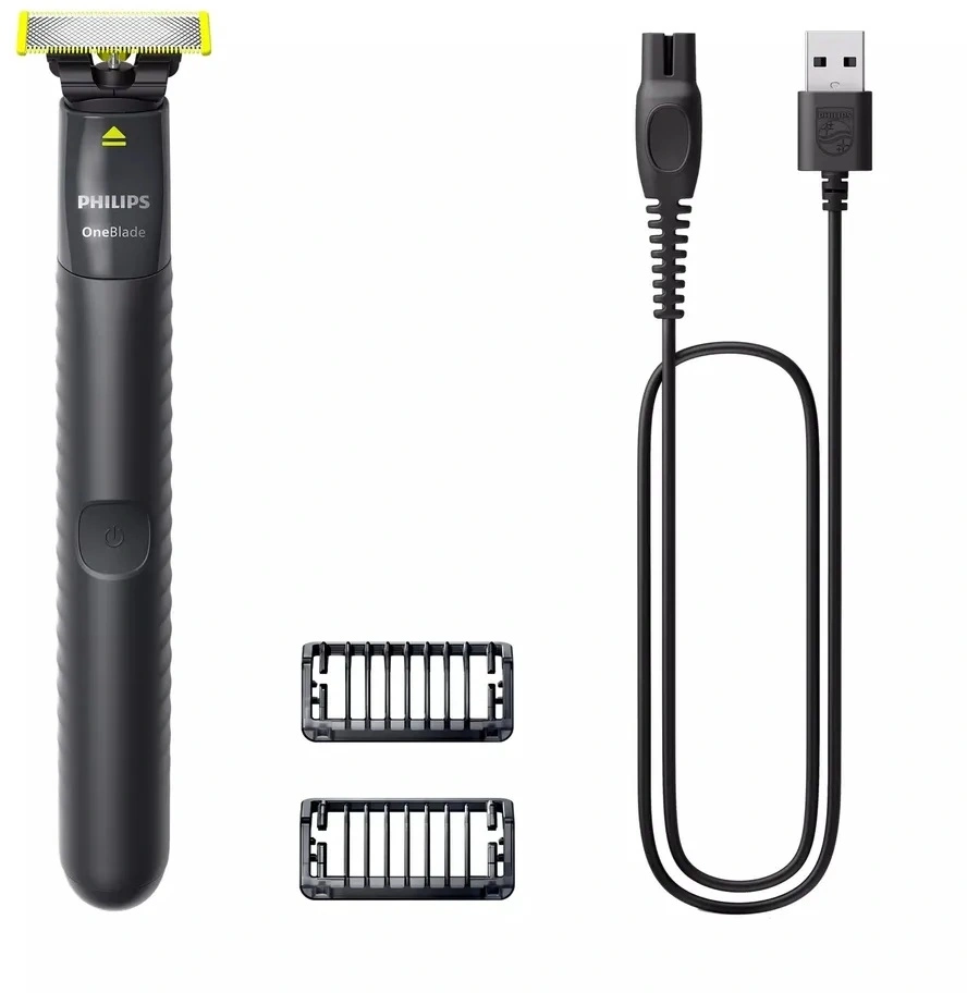 Триммер Philips OneBlade QP1424/10 черный (насадок в компл:2шт)