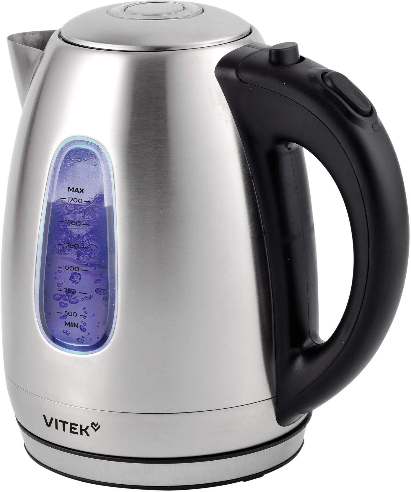 Чайник электрический Vitek VT-WK1056 1.7л. 2200Вт серебристый матовый/черный корпус: металл — миниатюра 3