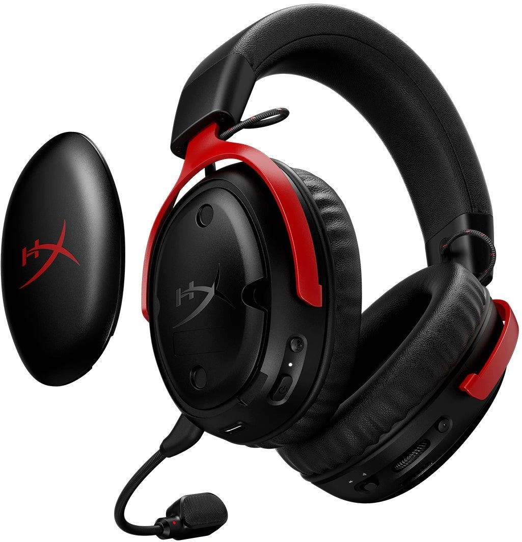 Наушники с микрофоном HyperX Cloud III S Wireless черный/красный 0.5м мониторные BT оголовье (A59Z0AA) — миниатюра 7