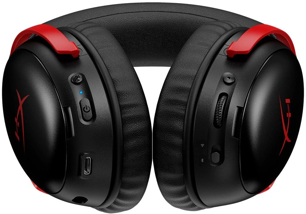 Наушники с микрофоном HyperX Cloud III S Wireless черный/красный 0.5м мониторные BT оголовье (A59Z0AA) — миниатюра 6