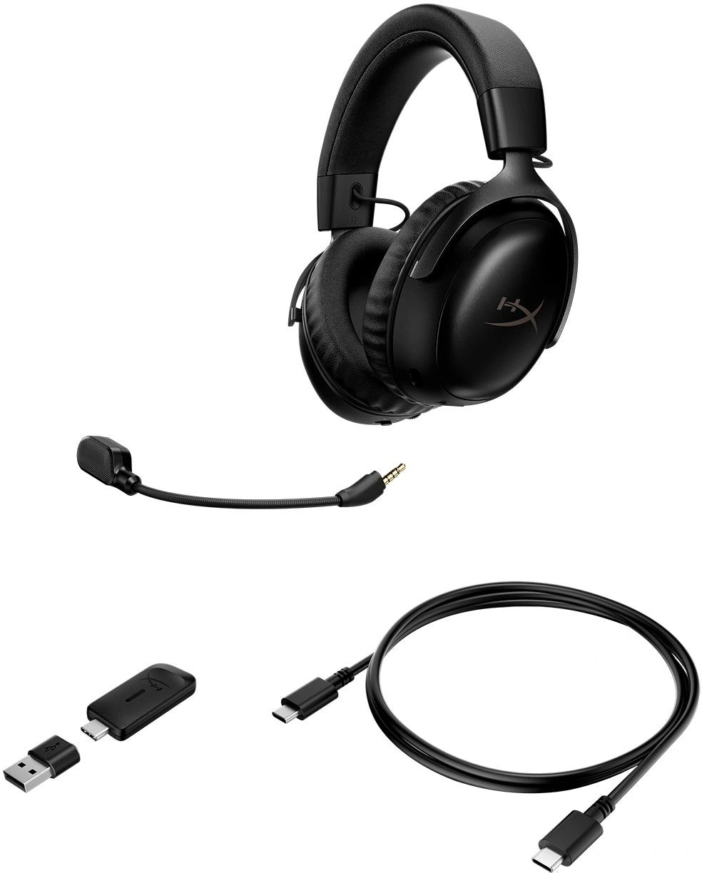 Наушники с микрофоном HyperX Cloud III S Wireless черный 0.5м мониторные BT оголовье (A59YZAA) — миниатюра 7