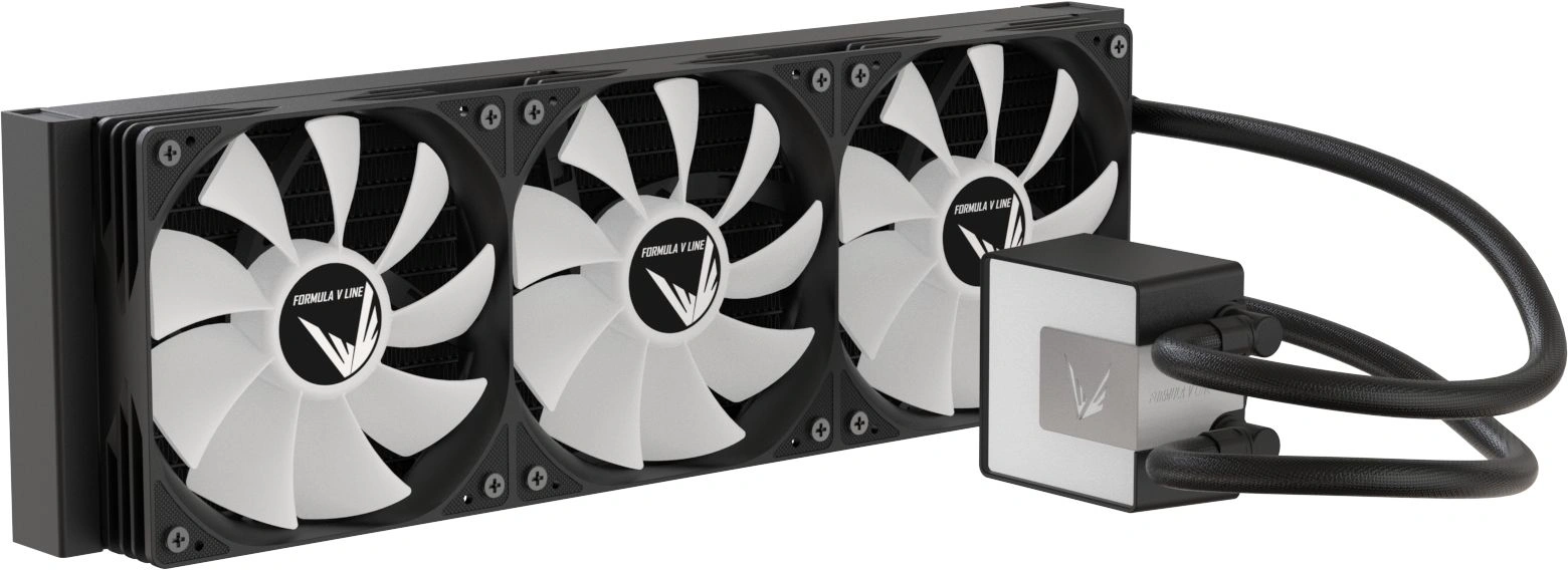Система водяного охлаждения Formula Ice Jet Glow 360 ARGB Soc-AM5/AM4/1200/2066/1700/1851 черный 4-pin 1-27dB Al+Cu 300W 2020gr Ret (ICE JET GLOW 360 BK) — миниатюра 2