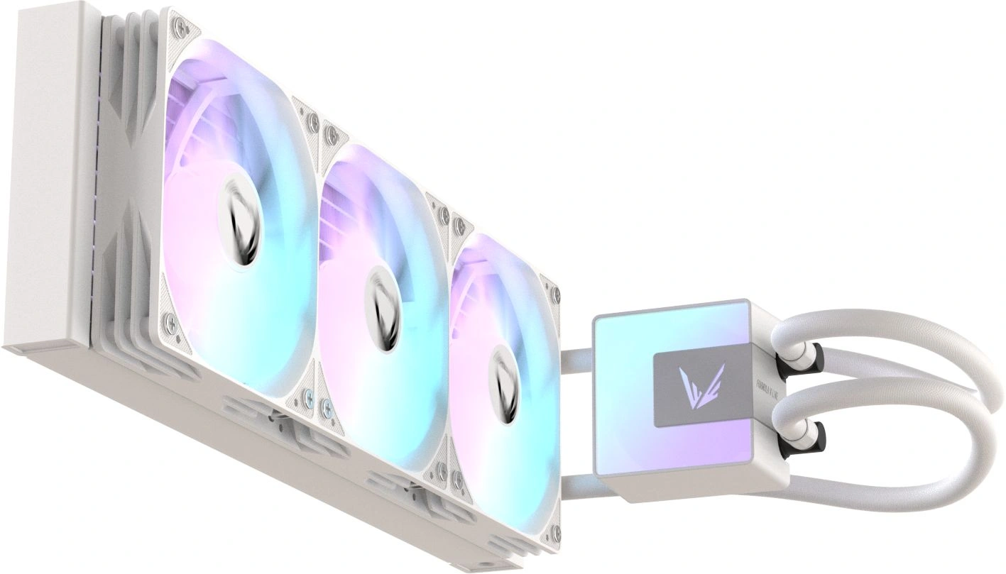 Система водяного охлаждения Formula Ice Jet Glow 360 ARGB Soc-AM5/AM4/1200/2066/1700/1851 белый 4-pin 1-27dB Al+Cu 300W 2020gr Ret (ICE JET GLOW 360 WH) — фото 1