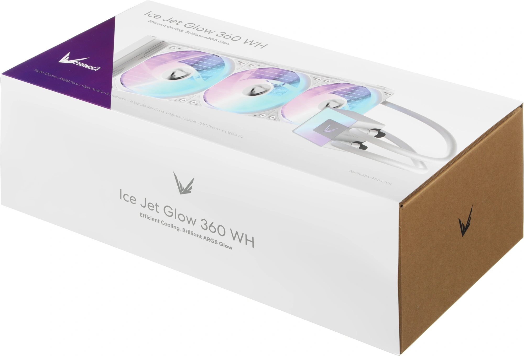 Система водяного охлаждения Formula Ice Jet Glow 360 ARGB Soc-AM5/AM4/1200/2066/1700/1851 белый 4-pin 1-27dB Al+Cu 300W 2020gr Ret (ICE JET GLOW 360 WH) — миниатюра 20