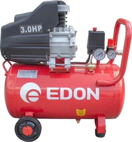 Компрессор поршневой Edon OAC-50/1800 масляный 207л/мин 50л 1800Вт красный — миниатюра 4