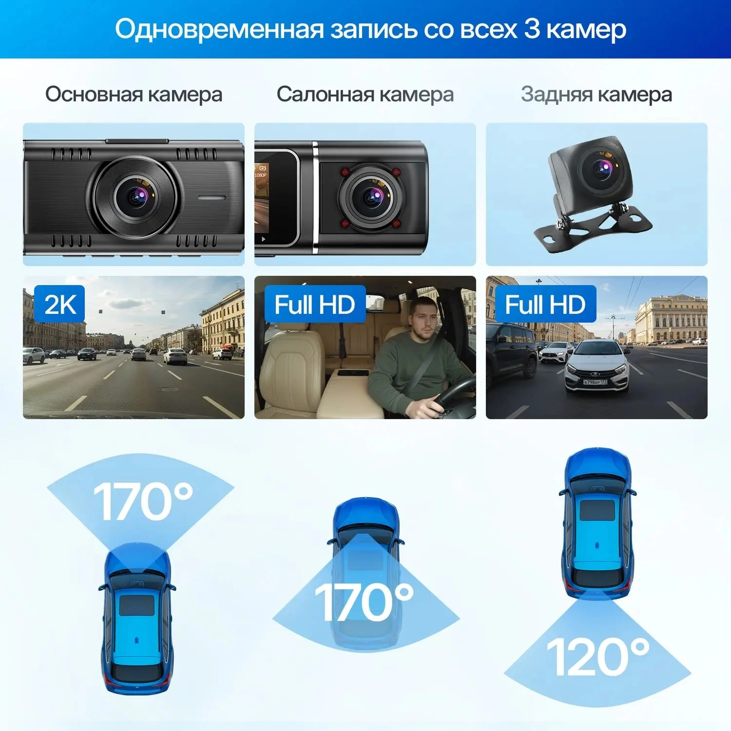 Видеорегистратор TrendVision Proof Ultra черный 2160x3840 2160p 170гр. GPS SA230D — миниатюра 2