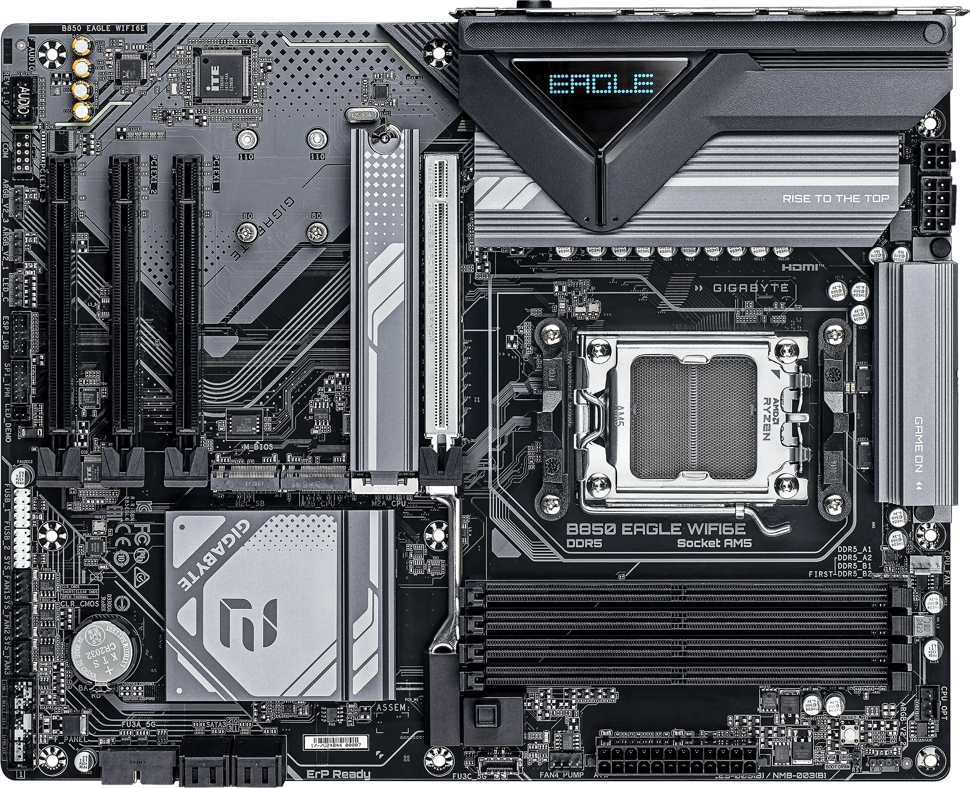 Материнская плата Gigabyte B850 EAGLE WIFI6E Socket AM5 AMD B850 4xDDR5 ATX AC`97 8ch(7.1) GbLAN RAID+HDMI+DP — фото 1