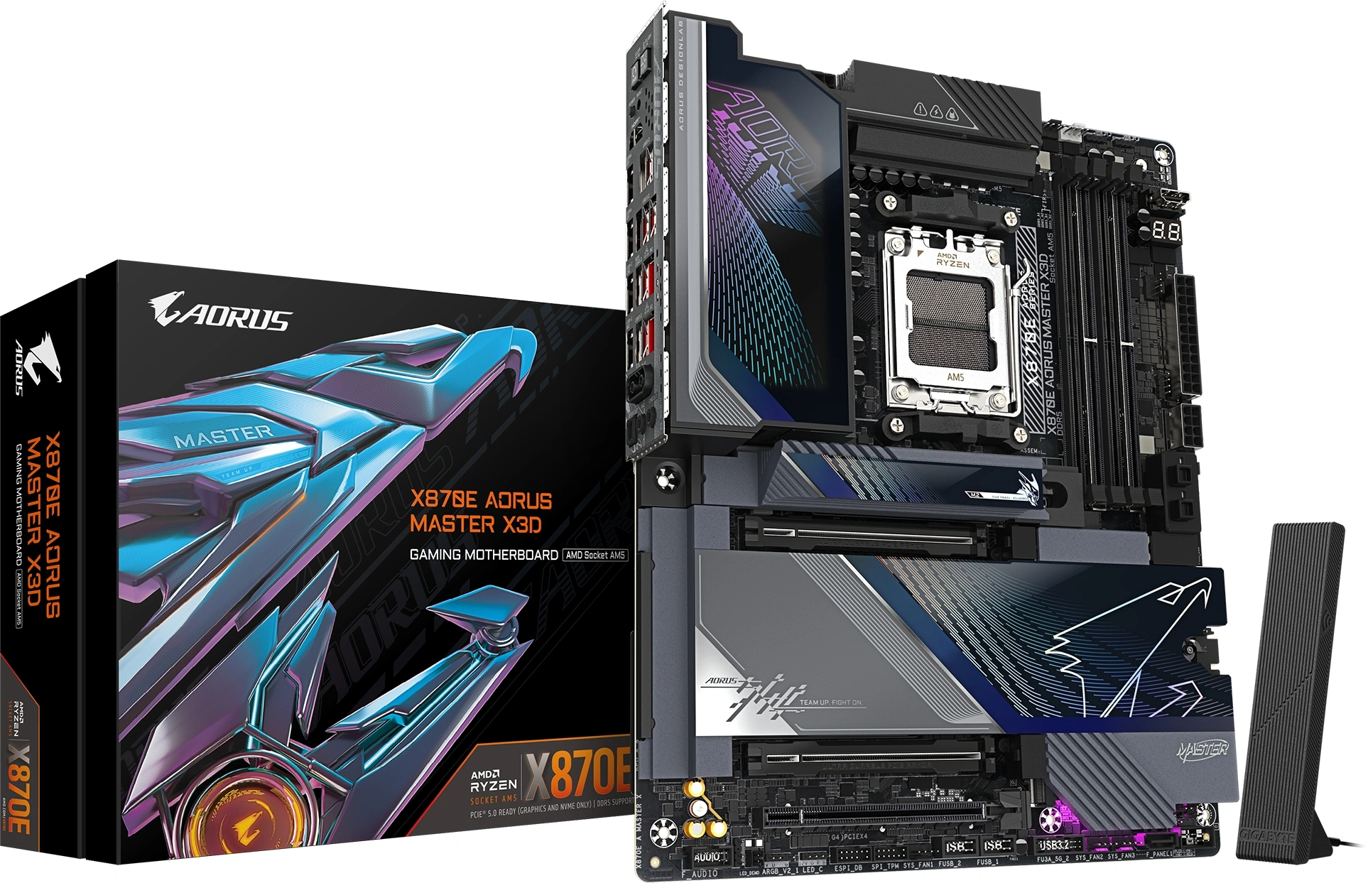 Материнская плата Gigabyte X870E A MASTER X Socket AM5 AMD X870E 4xDDR5 ATX AC`97 8ch(7.1) 1 x 10Gigabit + 1 x 5Gigabit RAID+HDMI — миниатюра 7