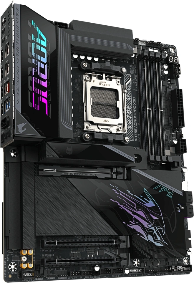Материнская плата Gigabyte X870E AORUS PRO X3D Socket AM5 AMD X870E 4xDDR5 ATX AC`97 8ch(7.1) 5Gigabit RAID+HDMI — миниатюра 2