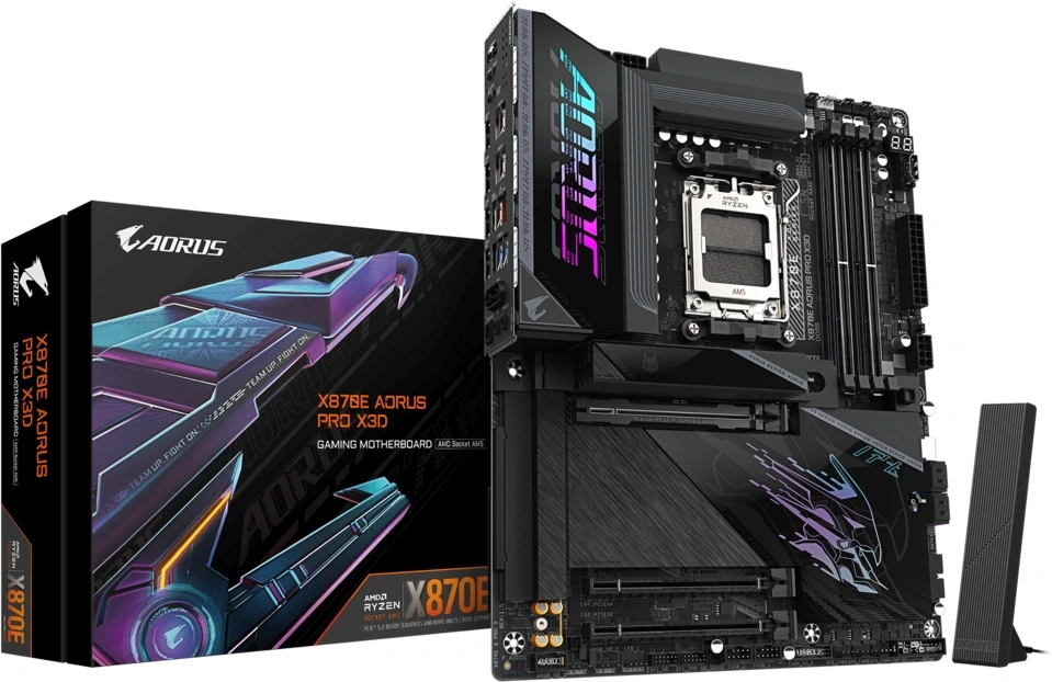 Материнская плата Gigabyte X870E AORUS PRO X3D Socket AM5 AMD X870E 4xDDR5 ATX AC`97 8ch(7.1) 5Gigabit RAID+HDMI — миниатюра 4