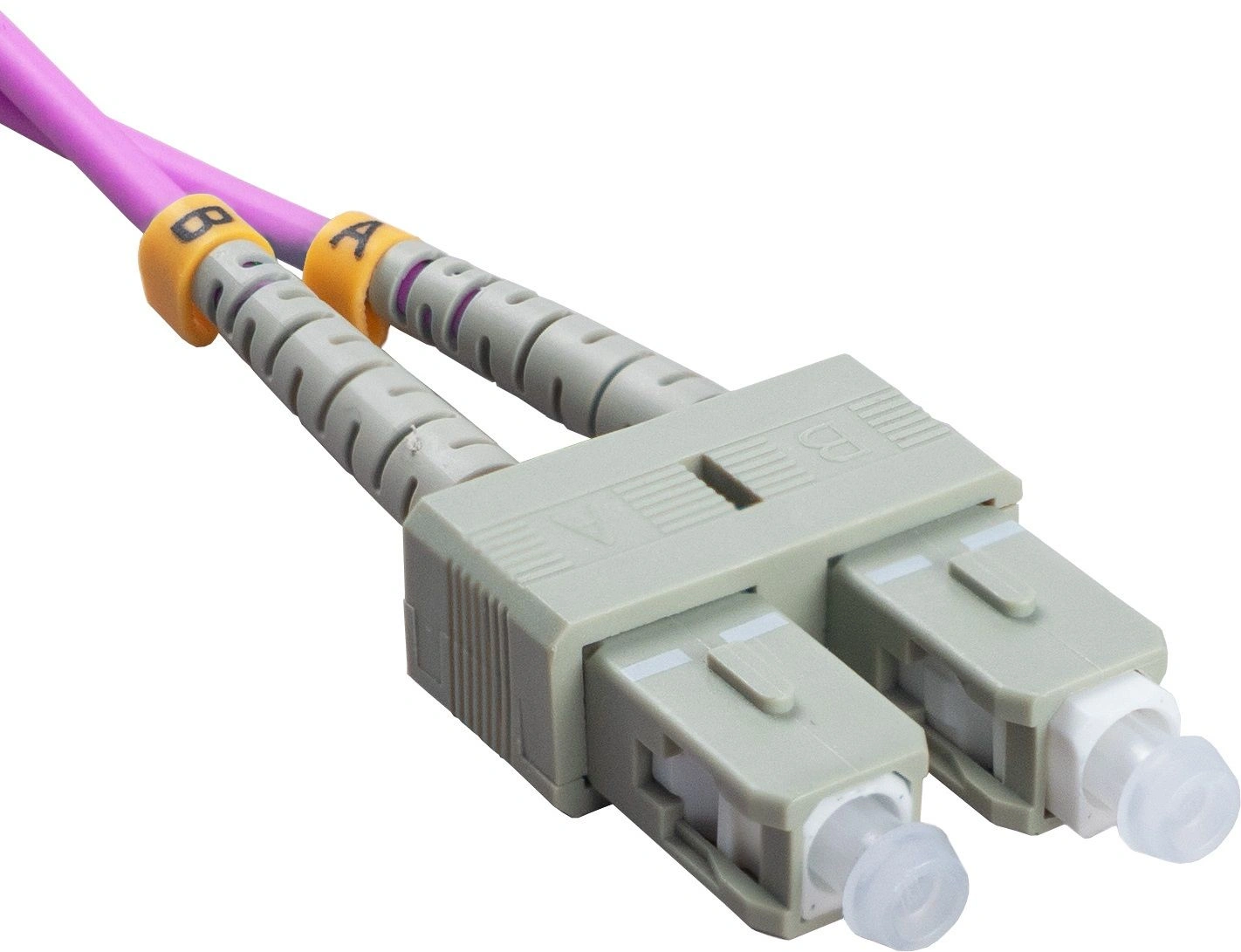 Патч-корд Cabeus FOP-50-OM4-LC-SC-1M 2x50/125 OM4 LC дуплекс-SC дуплекс 1м LSZH фиолетовый — миниатюра 3