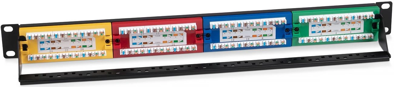 Патч-панель Cabeus PLCOL-24-Cat.5e-Dual 19" 1U 24xRJ45 кат.5E UTP — миниатюра 2