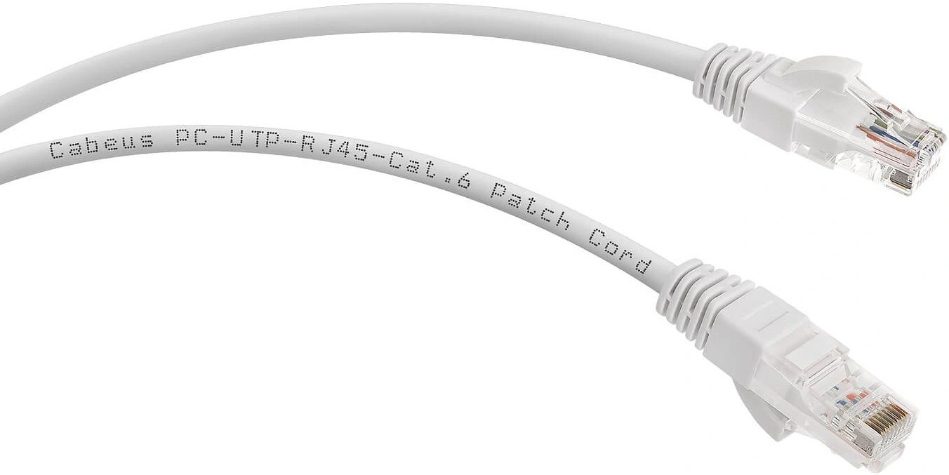 Патч-корд Cabeus PC-UTP-RJ45-CAT.6-3M-WH-LSZH U/UTP RJ-45 вил.-вилка RJ-45 кат.6 3м белый LSZH — миниатюра 2