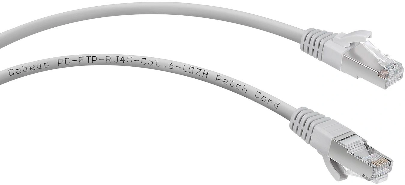 Патч-корд Cabeus PC-FTP-RJ45-CAT.6-3M-LSZH F/UTP RJ-45 вил.-вилка RJ-45 кат.6 3м серый LSZH — миниатюра 2
