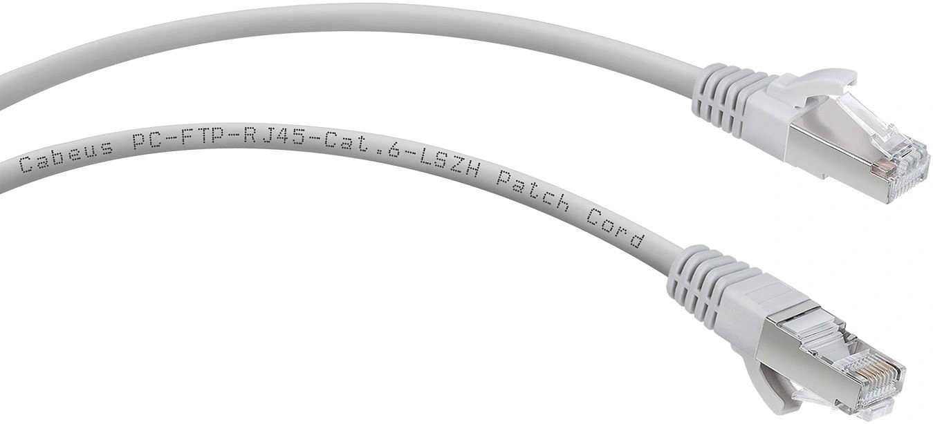 Патч-корд Cabeus PC-FTP-RJ45-CAT.6-2M-LSZH F/UTP RJ-45 вил.-вилка RJ-45 кат.6 2м серый LSZH — миниатюра 2