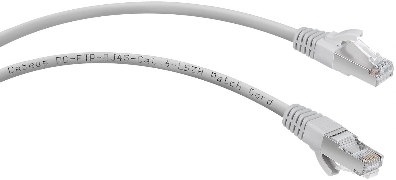 Патч-корд Cabeus PC-FTP-RJ45-CAT.6-1M-LSZH F/UTP RJ-45 вил.-вилка RJ-45 кат.6 1м серый LSZH — миниатюра 2