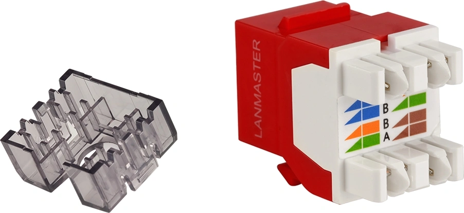 Модуль Lanmaster LAN-OK45U6/180N-RD Keystone RJ45 кат.6 крас. — фото 1