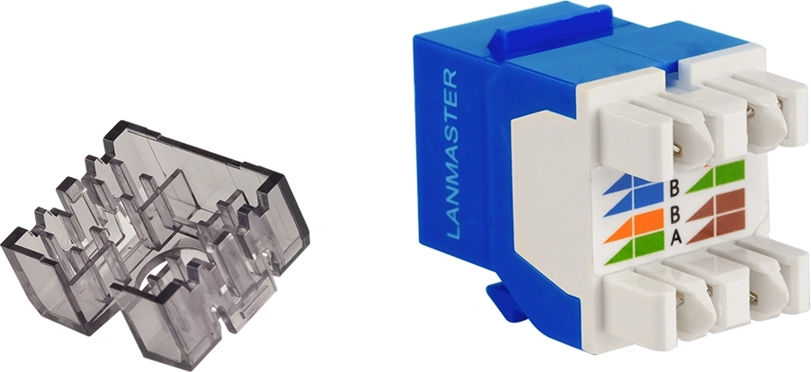 Модуль Lanmaster LAN-OK45U6/180N-BL Keystone RJ45 кат.6 син. — фото 1