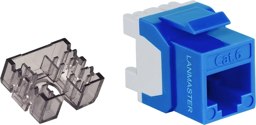 Модуль Lanmaster LAN-OK45U6/180N-BL Keystone RJ45 кат.6 син. — миниатюра 2