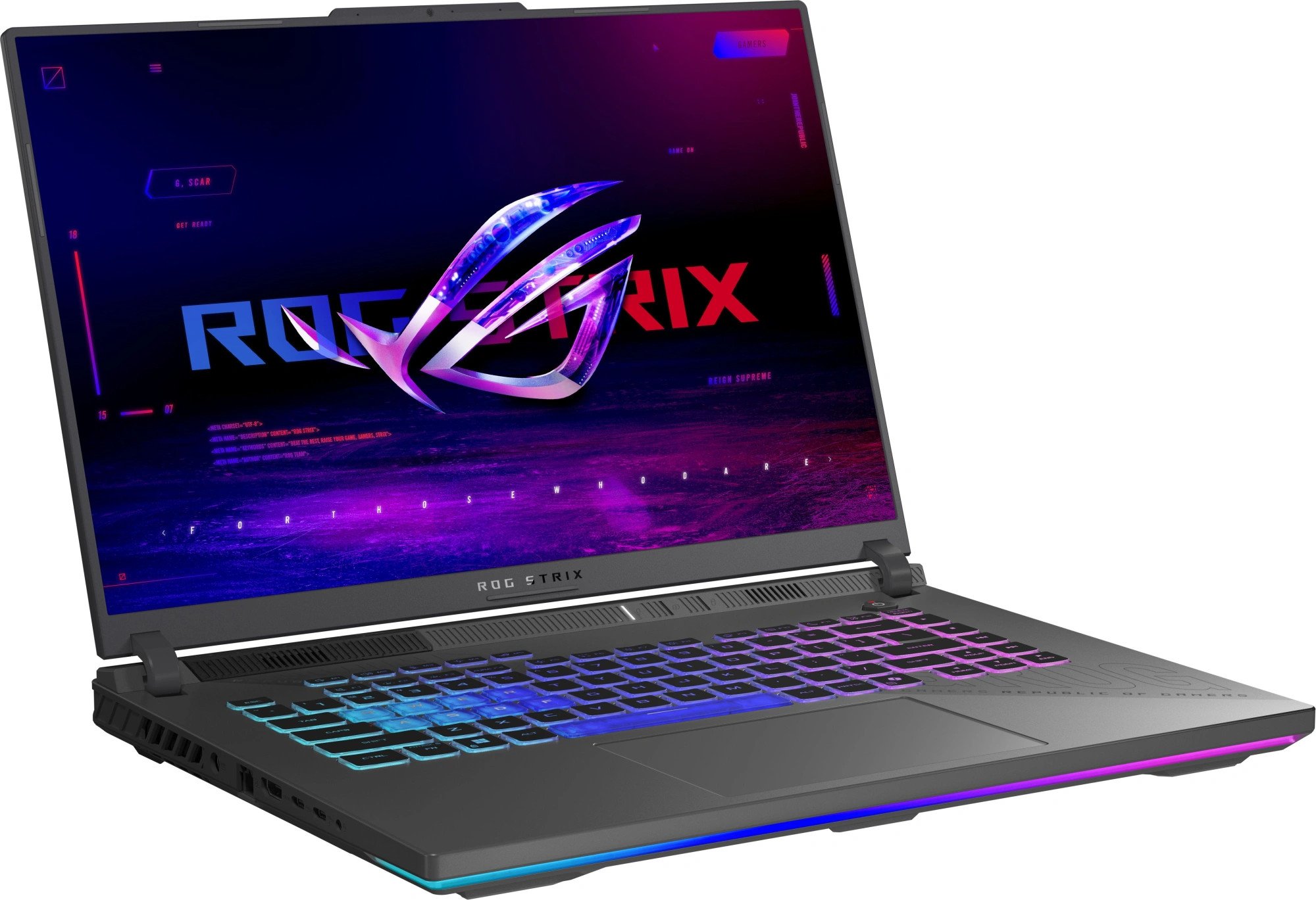 Ноутбук Asus ROG Strix G16 G614PW-TS133 Ryzen 9 8940HX 32Gb SSD1Tb NVIDIA GeForce RTX5080 16Gb 16" IPS 2.5K (2560x1600) без ОС grey WiFi BT Cam (90NR0QK7-M006P0) — миниатюра 4