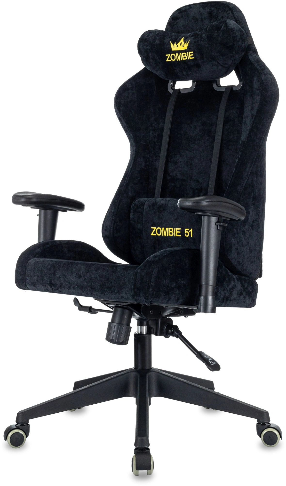 Кресло игровое Zombie 51 черный Light-20 с подголов. крестов. пластик — миниатюра 3