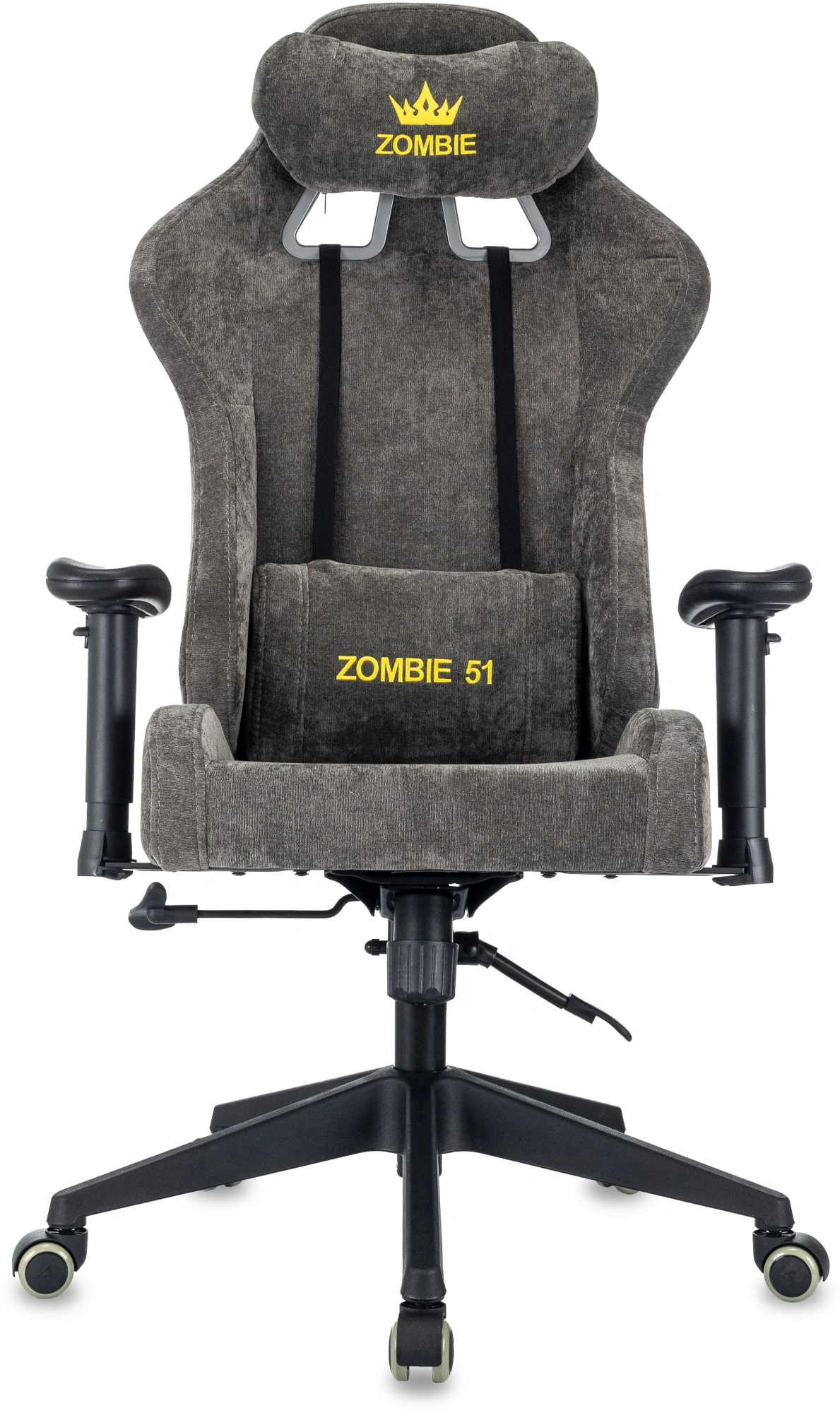 Кресло игровое Zombie 51 серый Light-19 с подголов. крестов. пластик — миниатюра 2