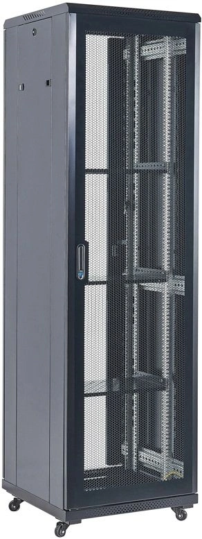 Шкаф коммутационный Rexant (04-1866-232) напольный 18U 600x600мм пер.дв.перфор. 800кг черный 230град. 988мм IP20 сталь — фото 1