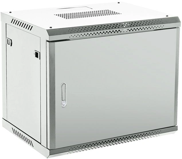 Шкаф коммутационный Rexant (04-0964-121) настенный 9U 450x600мм пер.дв.металл серый 230град. металл — фото 1