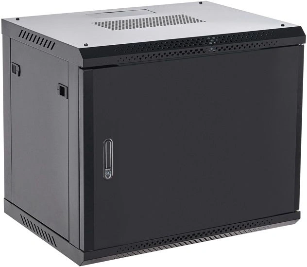 Шкаф коммутационный Rexant (04-0966-122) настенный 9U 600x600мм пер.дв.металл черный металл — фото 1