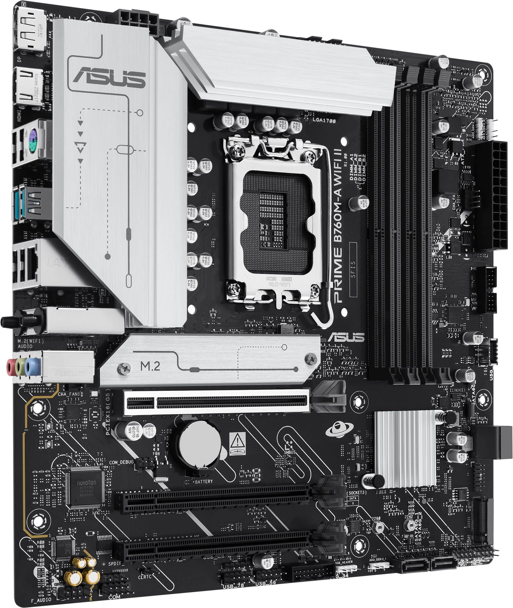 Материнская плата Asus PRIME B760M-A WIFI II Soc-1700 Intel B760 4xDDR5 mATX AC`97 8ch(7.1) 2.5Gg RAID+HDMI+DP — миниатюра 4