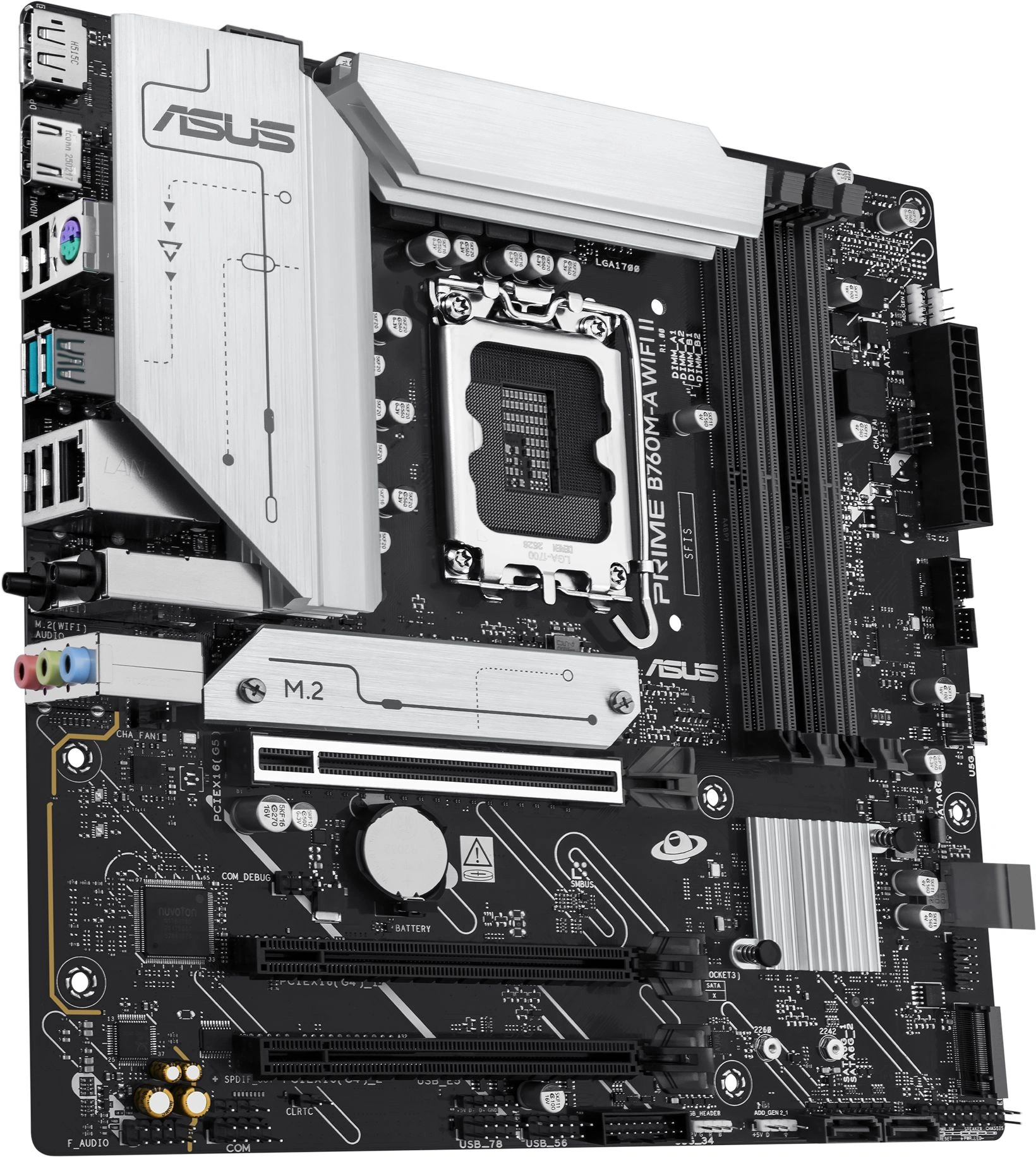 Материнская плата Asus PRIME B760M-A WIFI II Soc-1700 Intel B760 4xDDR5 mATX AC`97 8ch(7.1) 2.5Gg RAID+HDMI+DP — миниатюра 5
