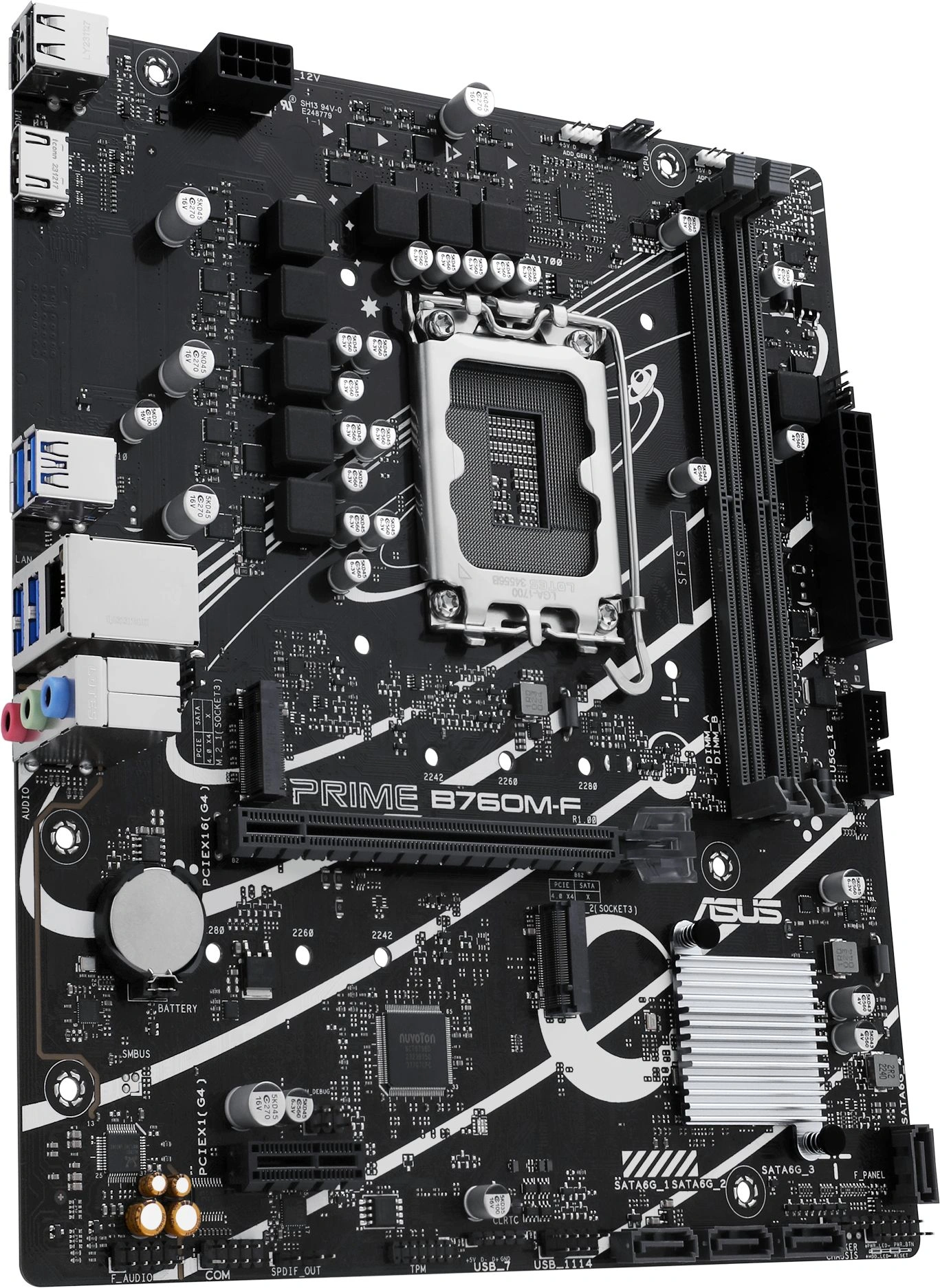 Материнская плата Asus PRIME B760M-F Soc-1700 Intel B760 2xDDR5 mATX AC`97 8ch(7.1) GbLAN RAID+HDMI — миниатюра 4