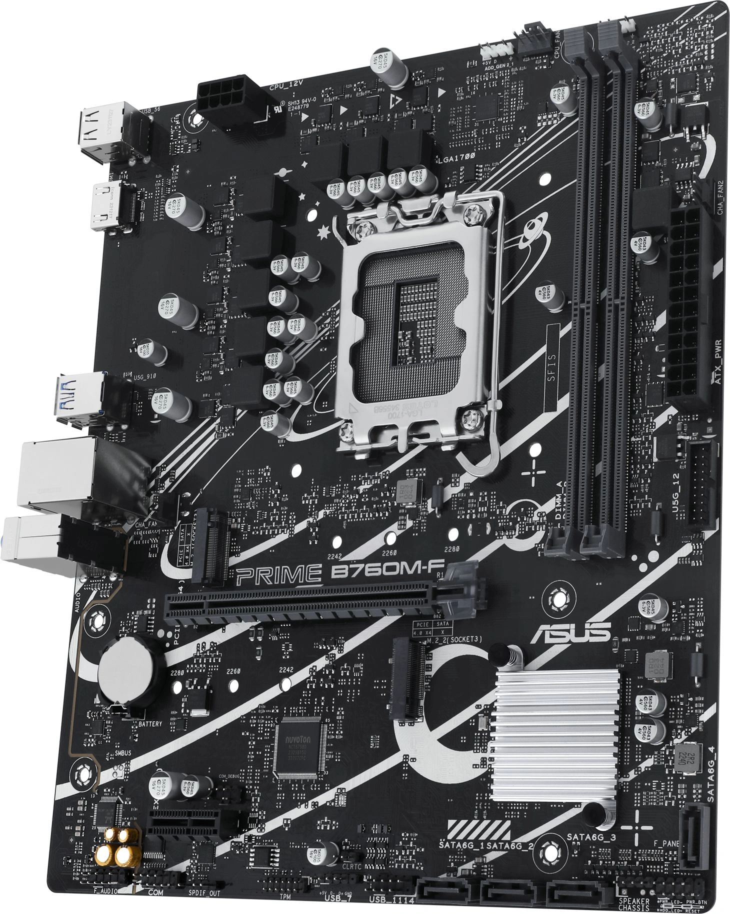 Материнская плата Asus PRIME B760M-F Soc-1700 Intel B760 2xDDR5 mATX AC`97 8ch(7.1) GbLAN RAID+HDMI — миниатюра 5