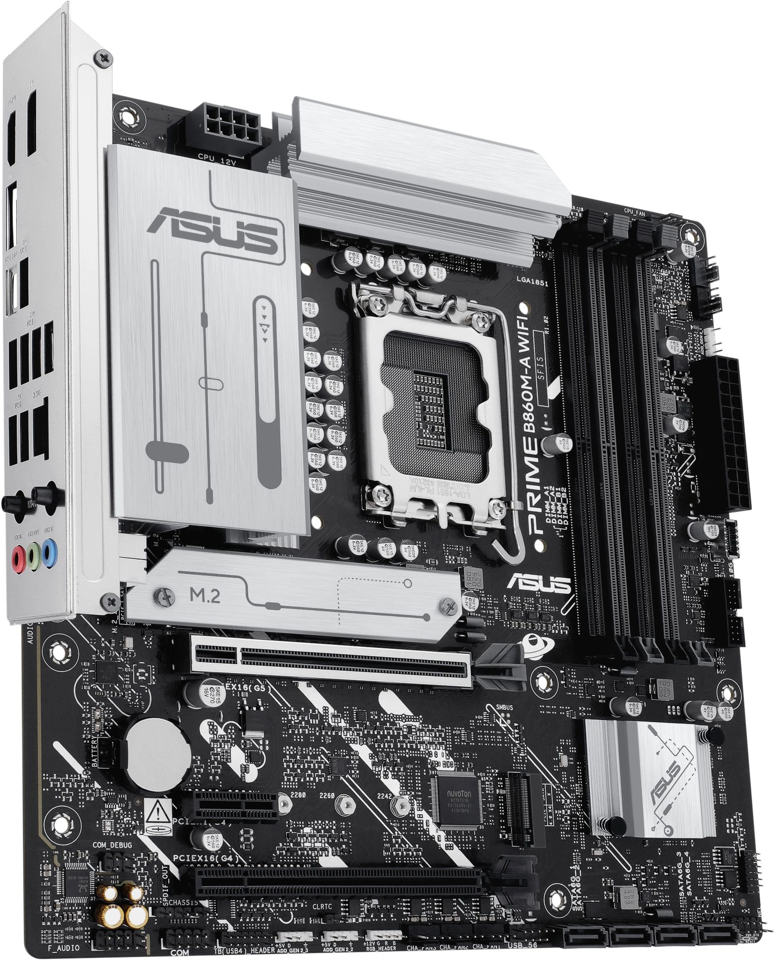 Материнская плата Asus PRIME B860M-A WIFI Soc-1851 Intel B860 4xDDR5 mATX AC`97 8ch(7.1) 2.5Gg RAID+HDMI+DP — миниатюра 6