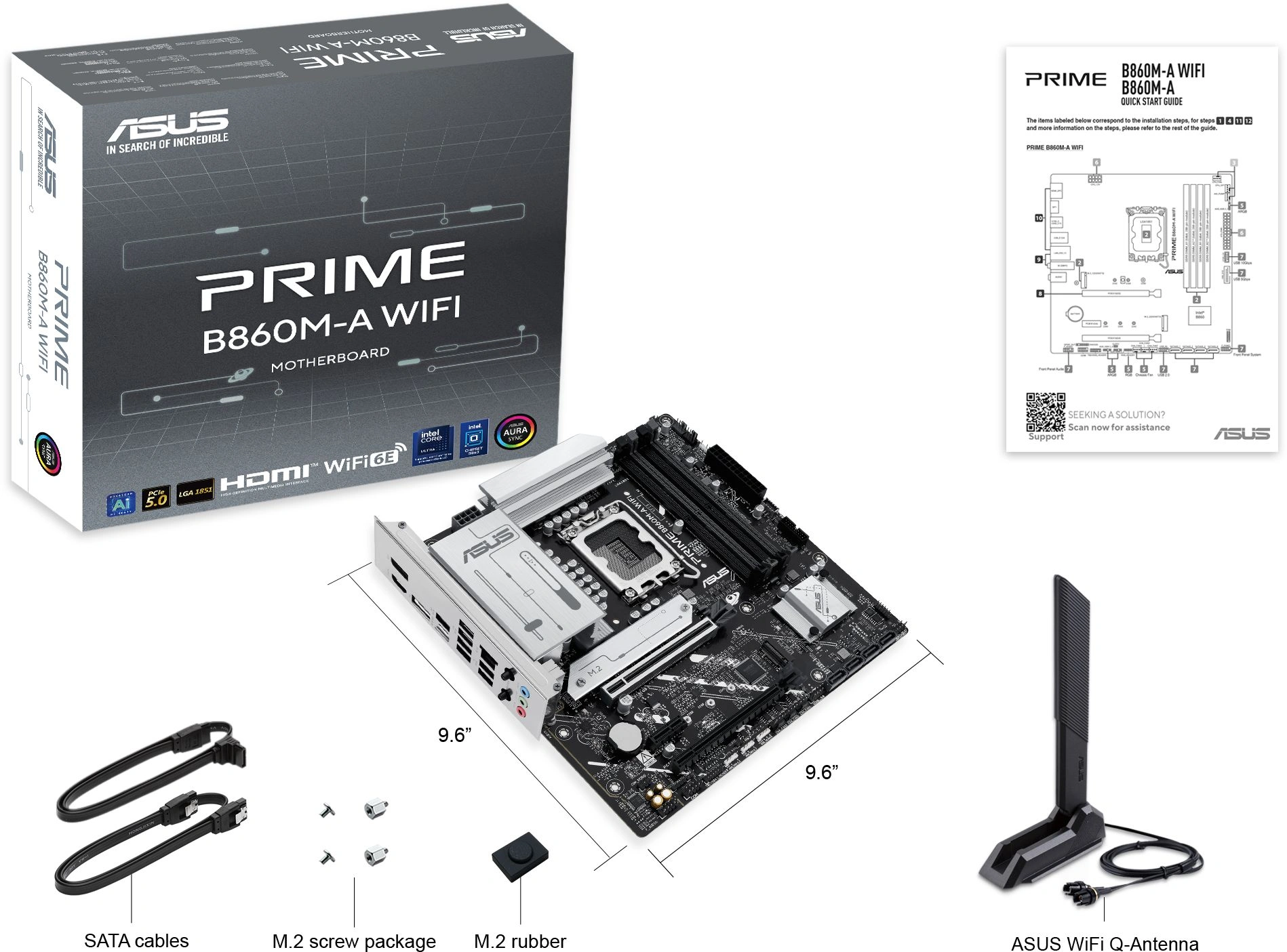 Материнская плата Asus PRIME B860M-A WIFI Soc-1851 Intel B860 4xDDR5 mATX AC`97 8ch(7.1) 2.5Gg RAID+HDMI+DP — миниатюра 8