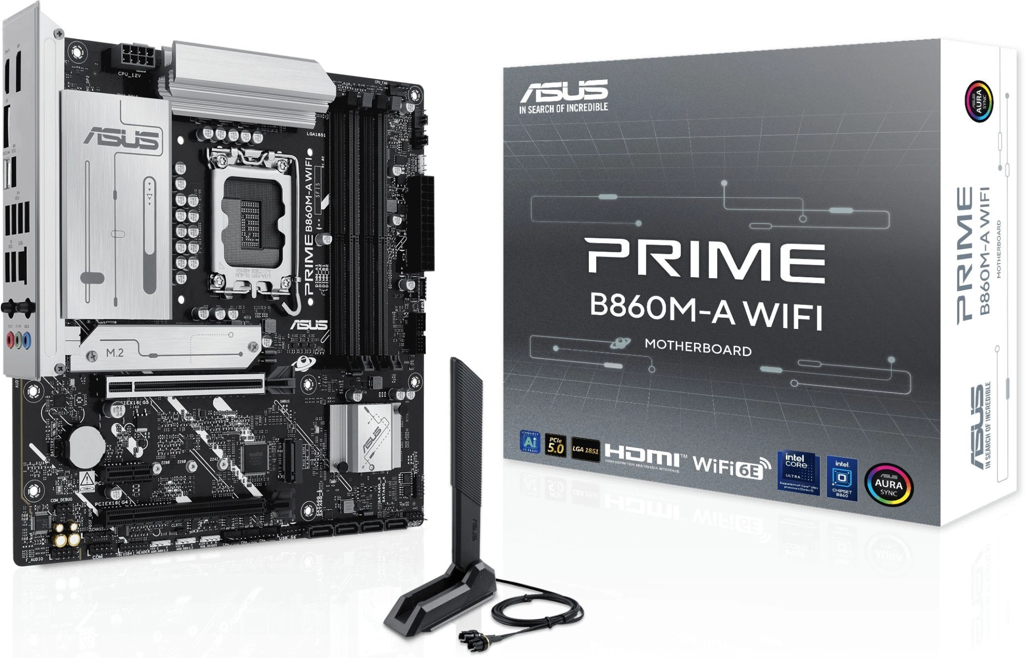 Материнская плата Asus PRIME B860M-A WIFI Soc-1851 Intel B860 4xDDR5 mATX AC`97 8ch(7.1) 2.5Gg RAID+HDMI+DP — миниатюра 2
