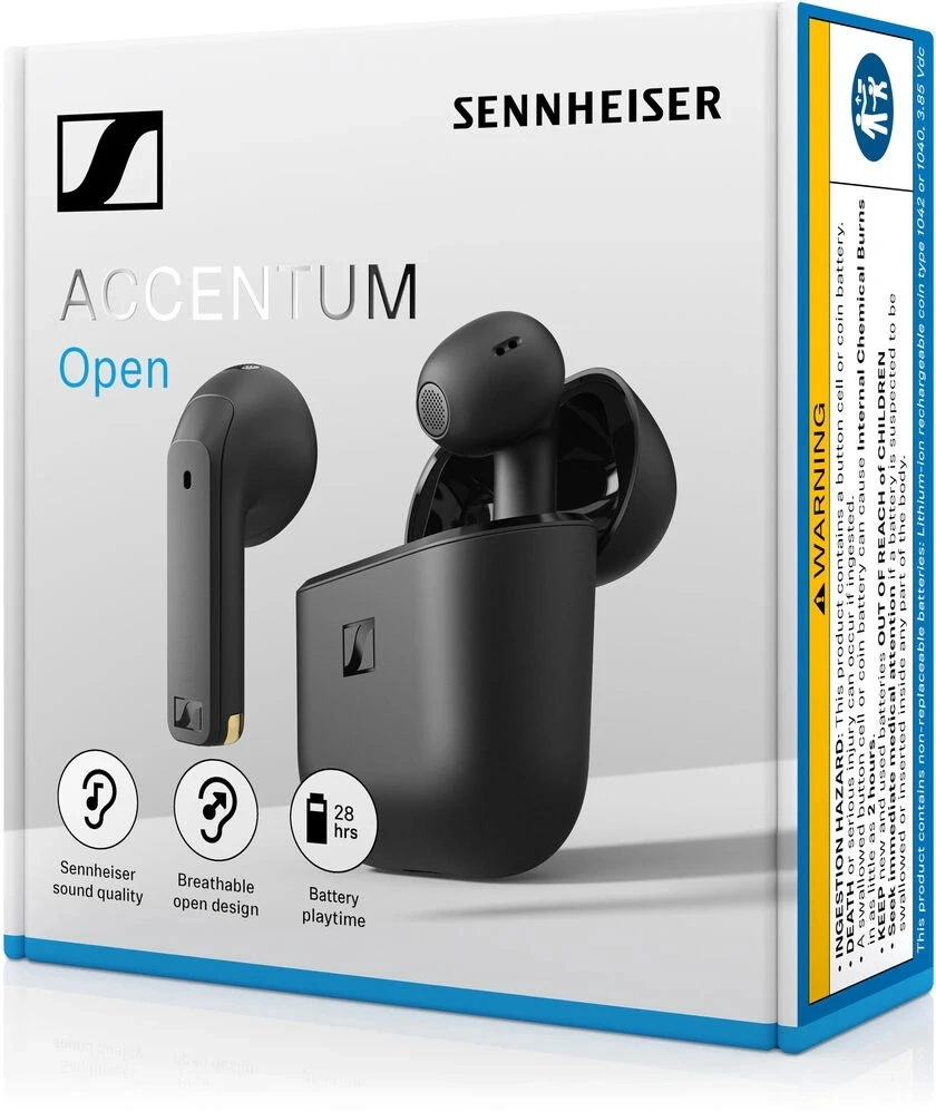 Гарнитура вкладыши Sennheiser Accentum Open черный беспроводные bluetooth в ушной раковине (700430 OTW1 BLACK) — миниатюра 6