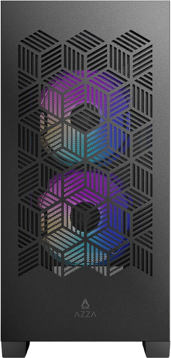 Корпус Azza AEROHEX-M черный без БП mATX 8x120mm 2x140mm 1xUSB2.0 2xUSB3.0 audio bott PSU — миниатюра 5
