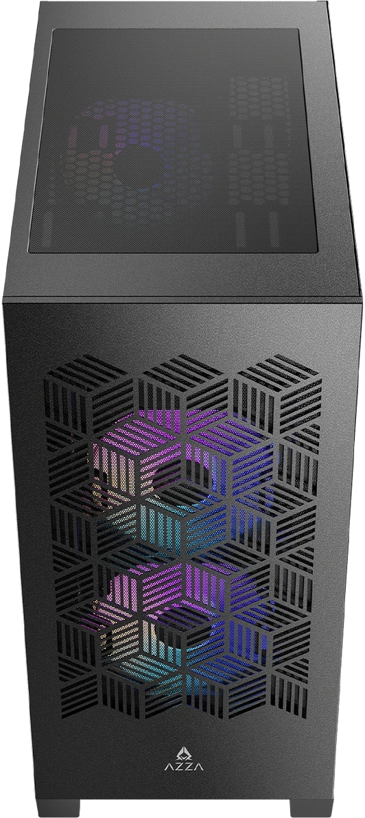 Корпус Azza AEROHEX-M черный без БП mATX 8x120mm 2x140mm 1xUSB2.0 2xUSB3.0 audio bott PSU — миниатюра 4