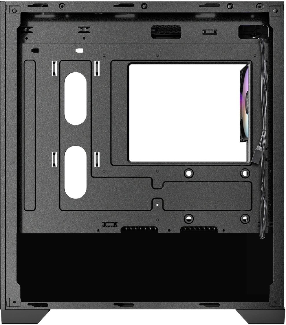 Корпус Azza AEROHEX-M черный без БП mATX 8x120mm 2x140mm 1xUSB2.0 2xUSB3.0 audio bott PSU — миниатюра 2